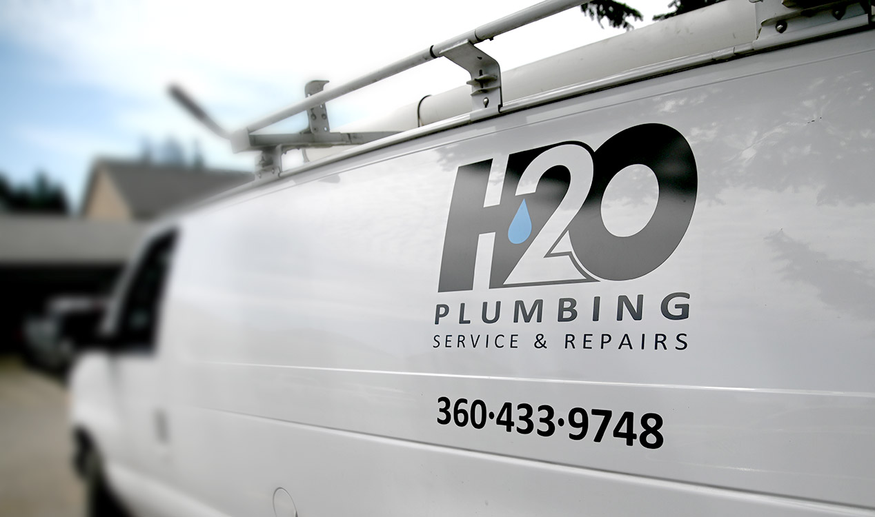 H2O Plumbing service van serving Vancouver, WA